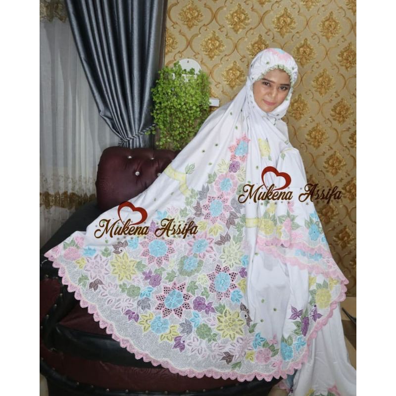 mukena bordir motif kerancang bordir bukittinggi