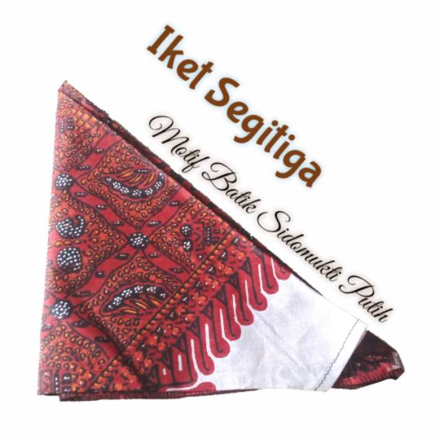 Iket Kepala Batik Segitiga Motif Batik Sidomukti Putih / Slayer Batik