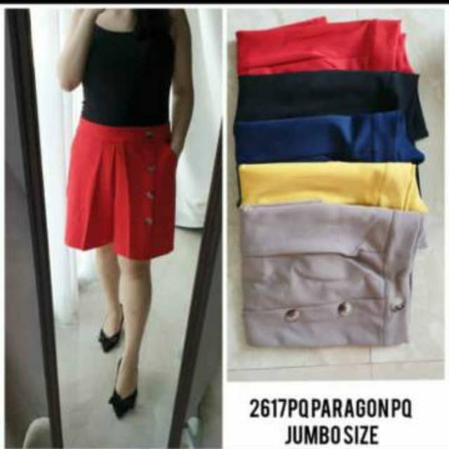 Button mini pants jumbo bigsize / celana pendek wanita berkancing