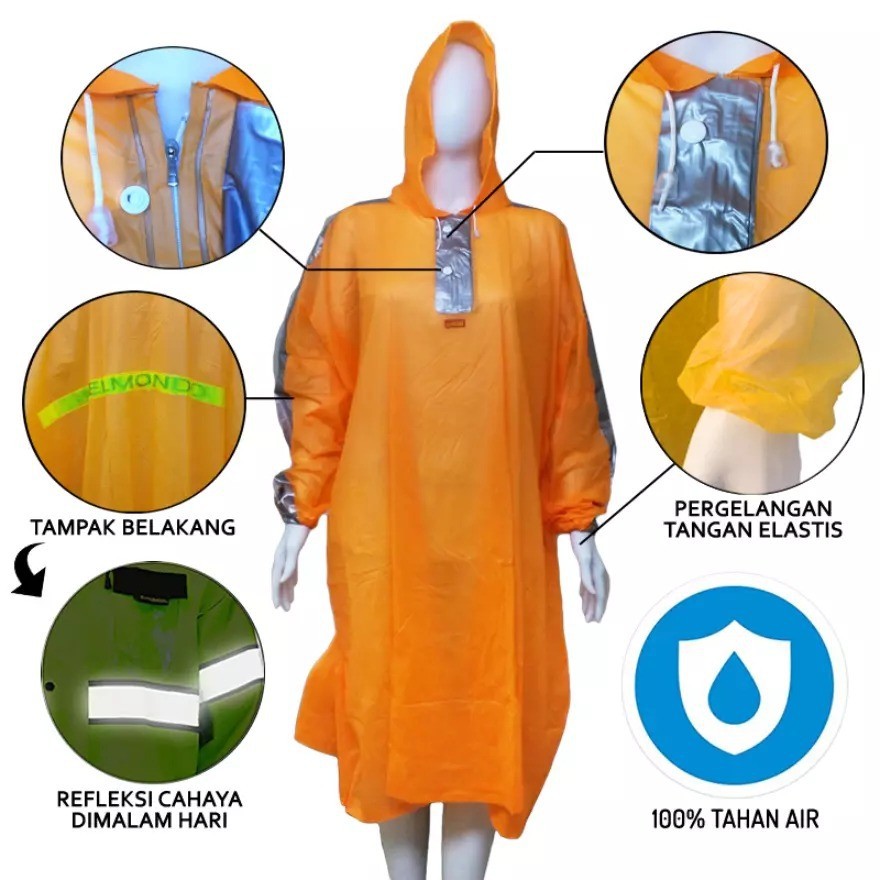 JOPE UMBRELLA - Jas Hujan Poncho Smart Super Ceria Transparant Warna Cerah Lexi By Elmondo 202