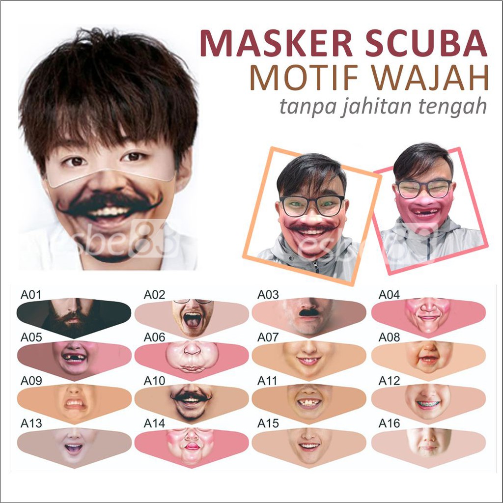 10+ Ide Masker Kain Scuba Motif Wajah