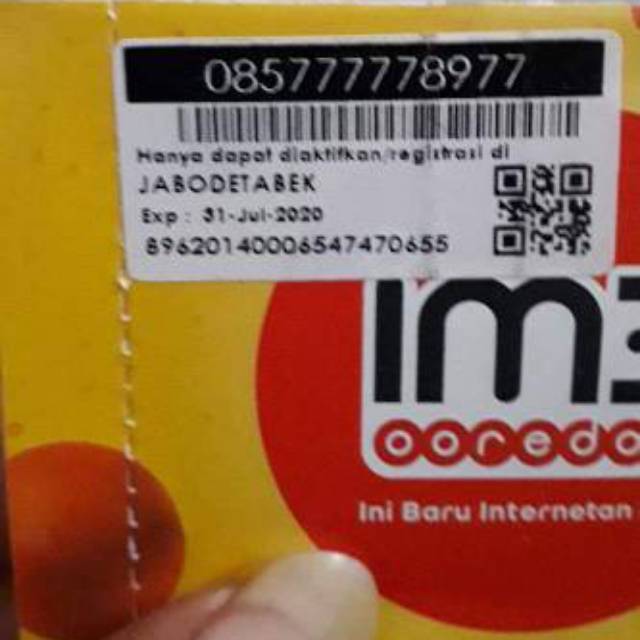 Nomor Cantik im3 Panca 77777 Rapi