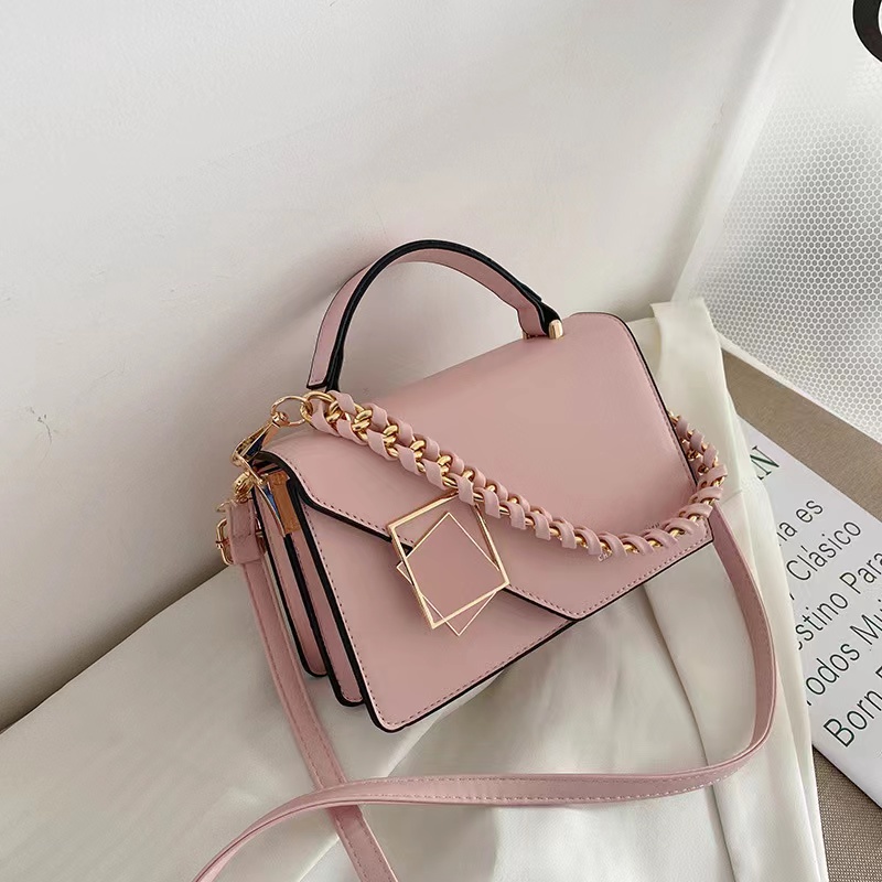 Tas Wanita Metal &amp; Chain Decor Flap Square Bag