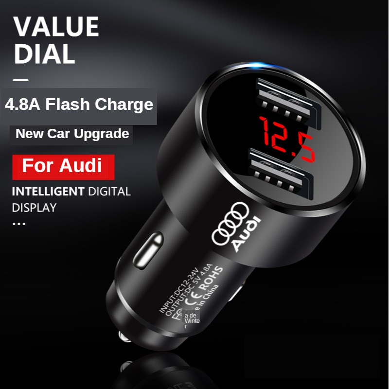 Charger Mobil MINI USB 4.8A / QC4.0 Fast Charging Untuk Audi A3 / A4 / A6 / Q3 / Q4 / Q5 / TT