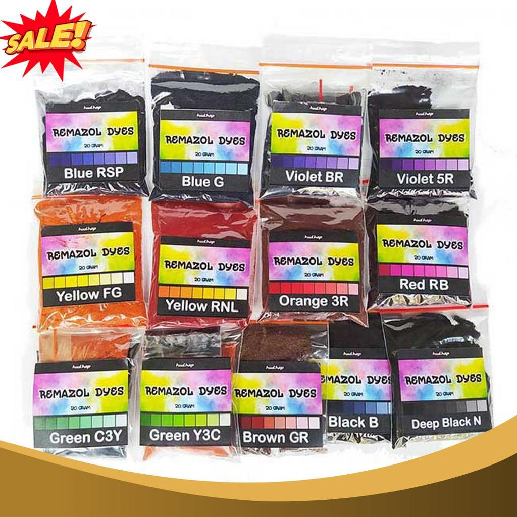 

SEGERA BELI Remasol pewarna Tie dye kain batik shibori jumputan colet Kemasan 2 gram