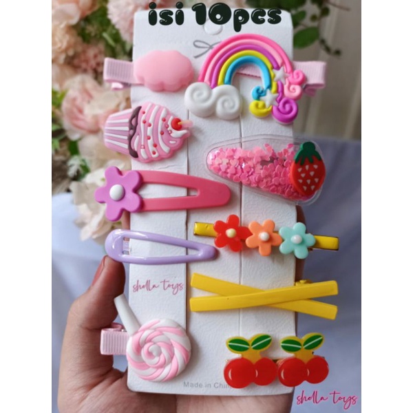 JEPITAN RAMBUT ANAK SET KOREA BESAR isi10pcs/set