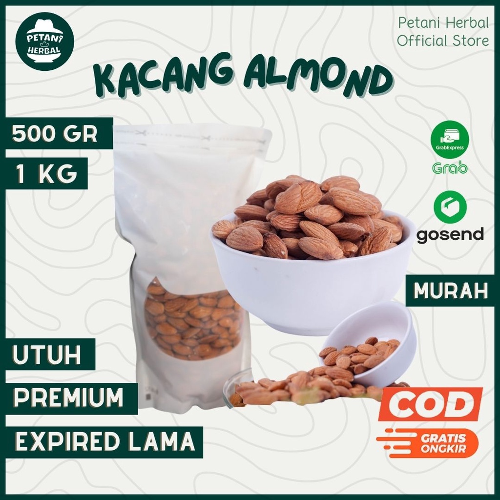 

Kacang Almond Almon Panggang Utuh Diamond 500gram