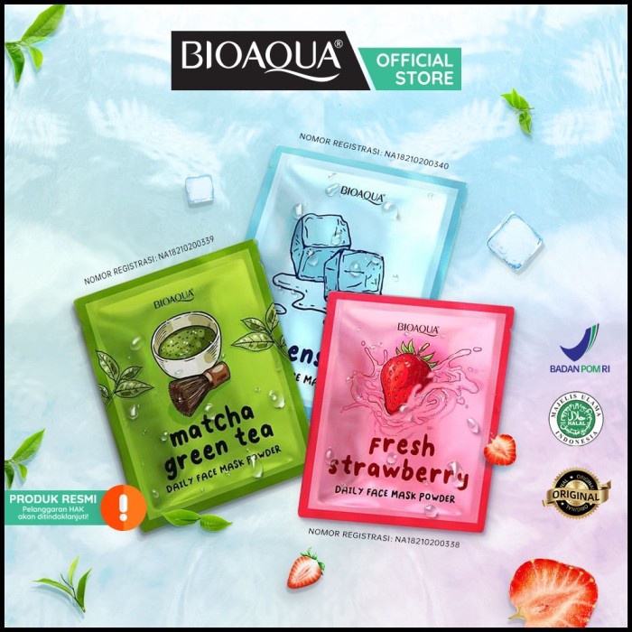 BIOAQUA Daily Face Mask Powder 20g - Sheet Mask Peel Off (BPOM)