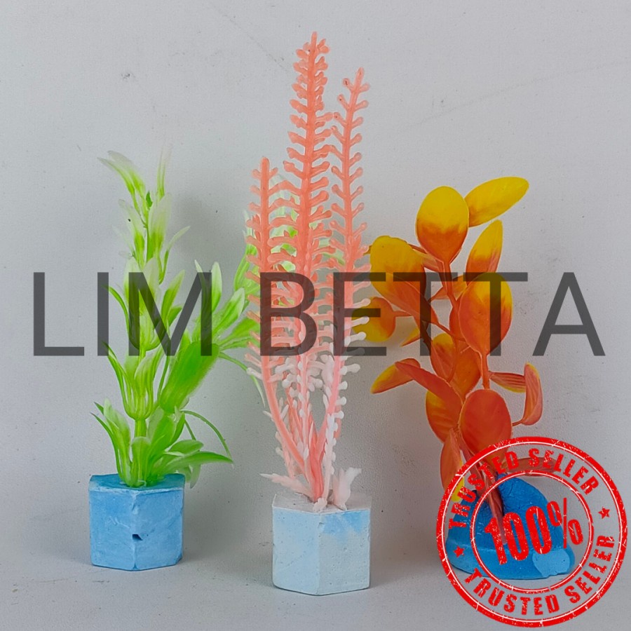 Tanaman Plastik 10Cm Hiasan Aquarium / Tanaman Plastik 10CM