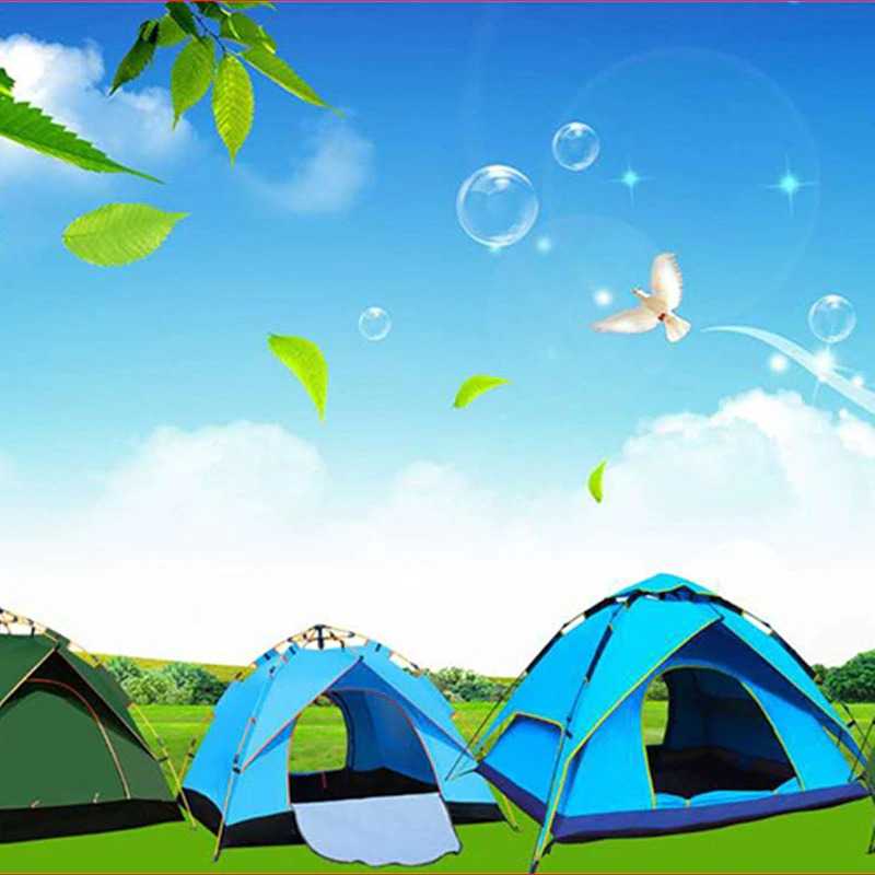 Tenda Camping Outdoor Buka Otomatis Open Kapasitas 2 4 Orang Tenda Camping Keluarga Kap 2 3 4 Orang