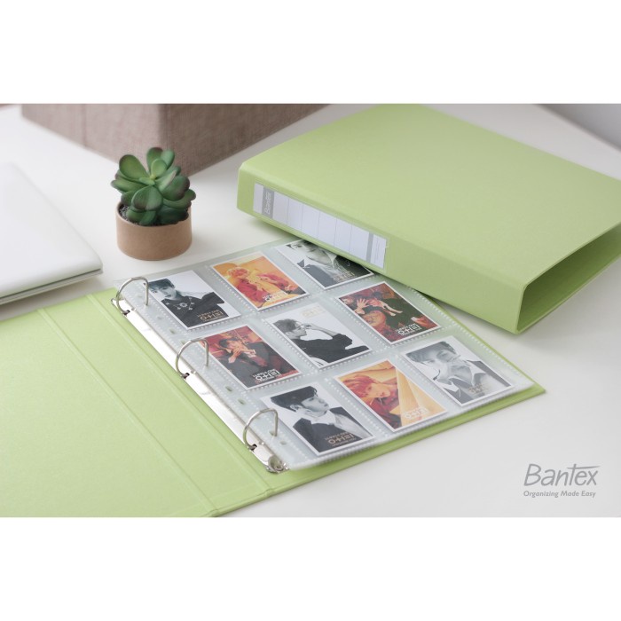 

READY Bantex Photocard Album A4 3 Ring Binder Bubble Gum Color Green–8322P - Binder+1Pak10P BERKUALITAS