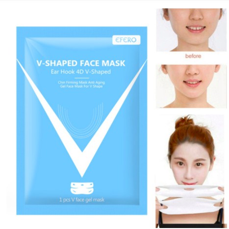 EFERO 4D Ear Hook V-shaped Face Mask Chin Firming Slimming Gel V Shaper Face Mask