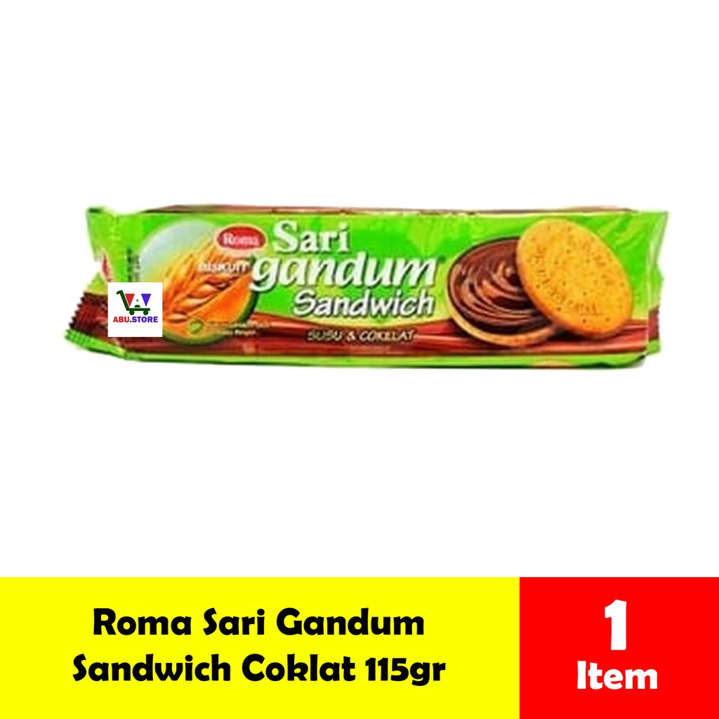 

Roma Sari Gandum Sandwich rasa Susu & Coklat 115gr Original