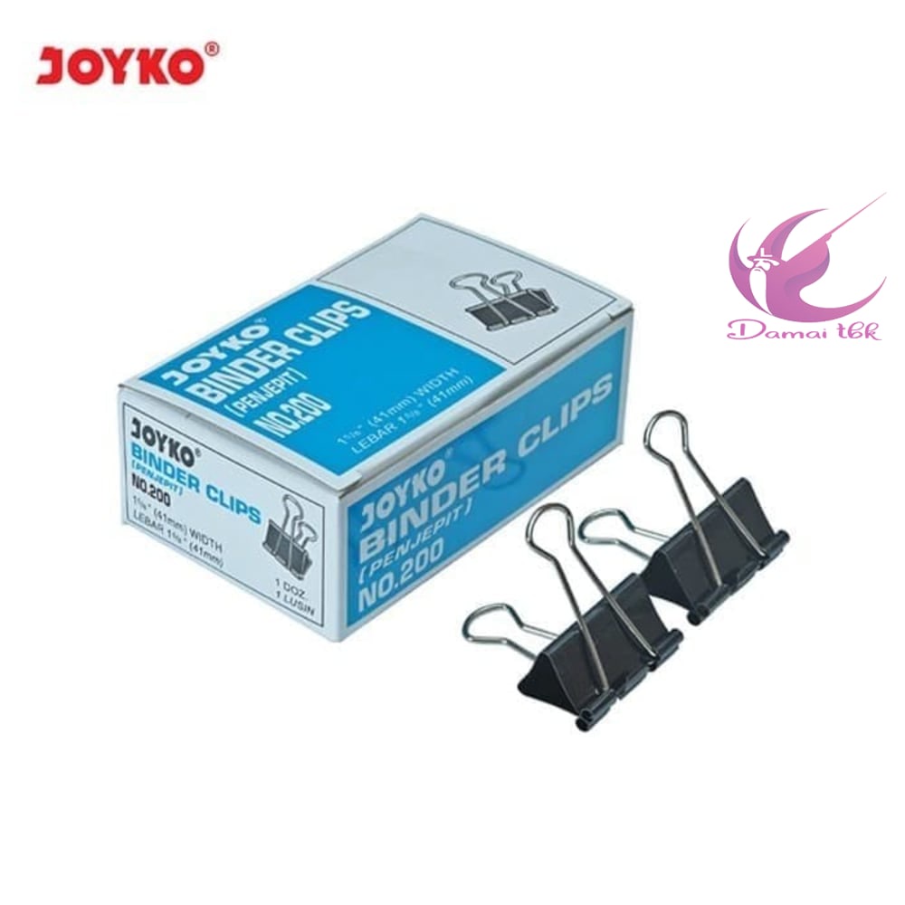 

Joyko Binder Clips No.200 Penjepit Kertas Size 41mm Per Pack Clip Klip 1 pak