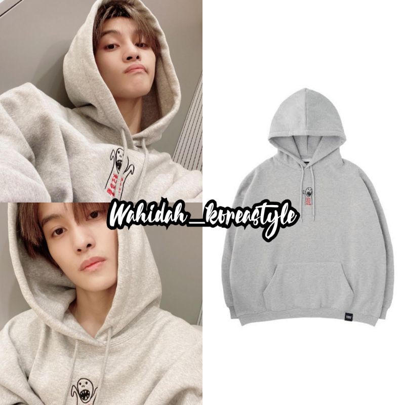 Jaket Hoodie Yangyang NCT/WayV "Stockholm Syndrome Safuhd07 Grey" Baju Idol K-Pop Fashion