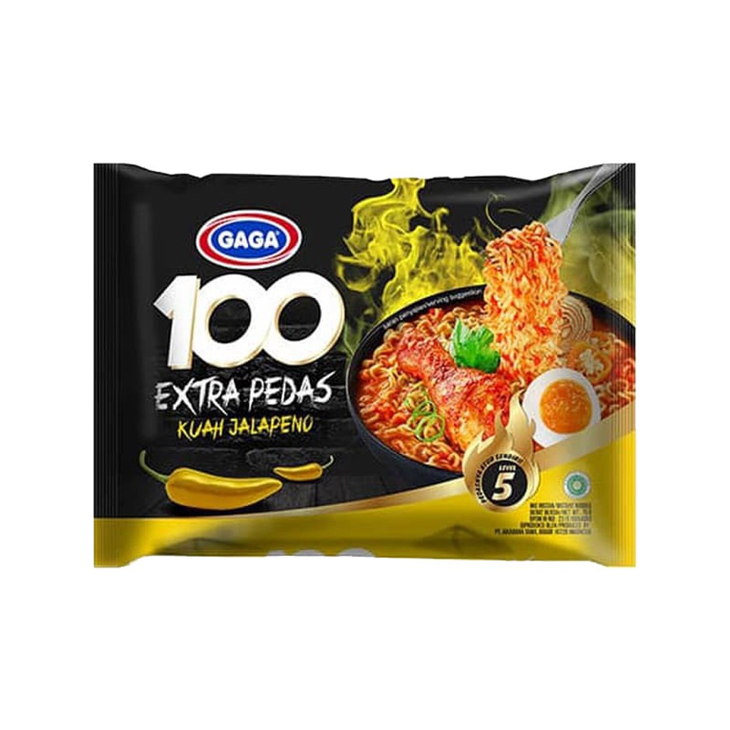 

Gaga 100 Extra Pedas Kuah Jalapeno 75gr