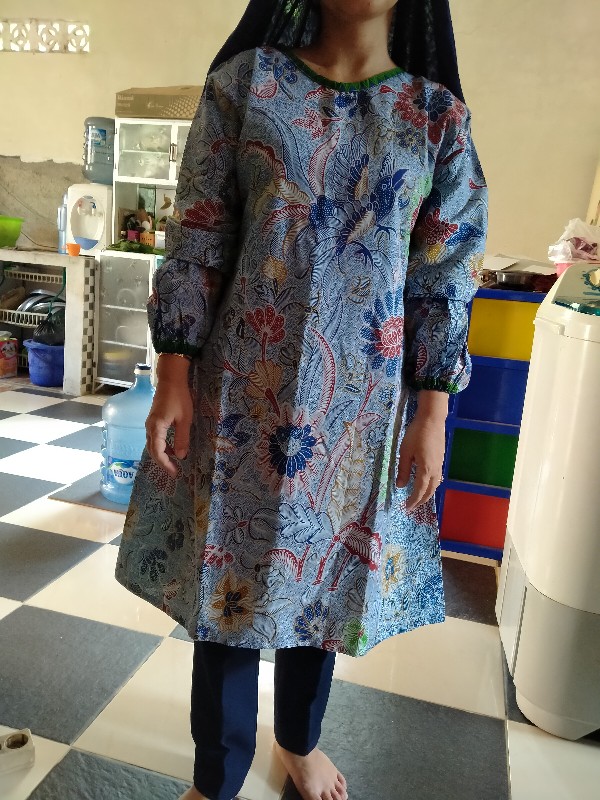 Shanaya Batik Tunik Salsa Tiga Negeri Lengan Balon Size Xs S M L Xl Xxl