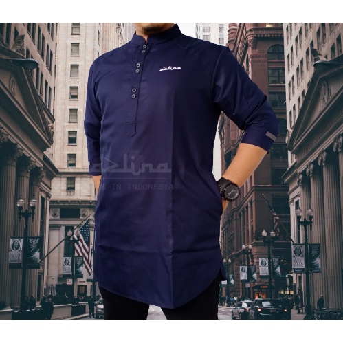 baju koko pria dewasa kurta pakistan moderen busana muslim lengan 3/4 bahan katun madinah bisa cod