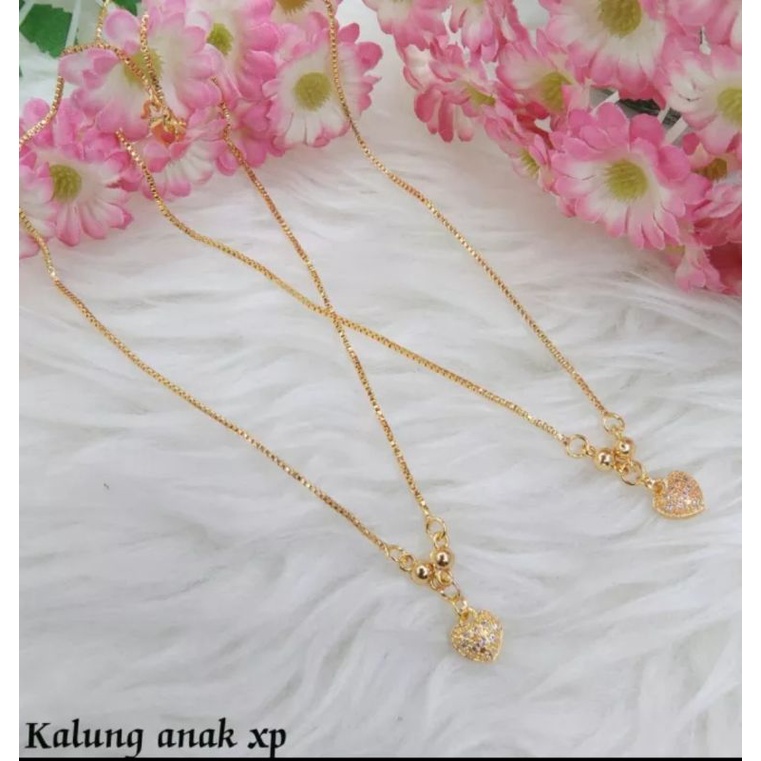 Kalung anak love permata full perhiasan anak mewah lapis berlian