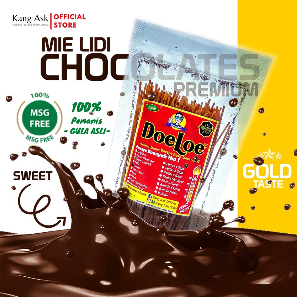 

Mie lidi Doeloe 60g Rasa Coklat Snack KangAsk - 1 Pcs