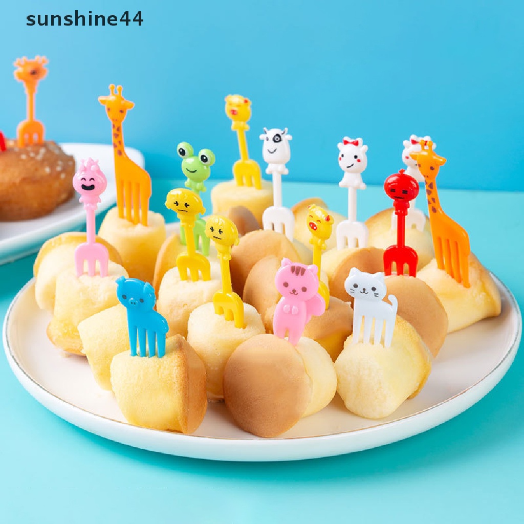 Sunshine Garpu Buah / Kue / Dessert Mini Bentuk Kartun Hewan Untuk Natal / Halloween