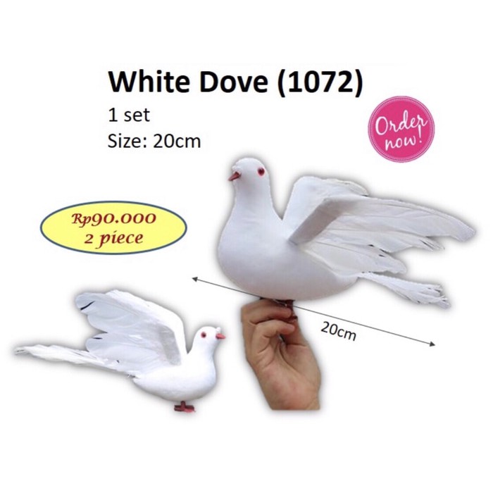 White Dove Hiasan Burung Merpati Dekorasi Palsu Barang Florist