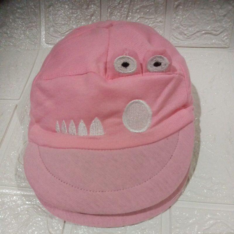 LYSASHOP - Topi Anak Bayi Lucu Motif Kucing/Topi Kupluk Bayi-Trendy Pink