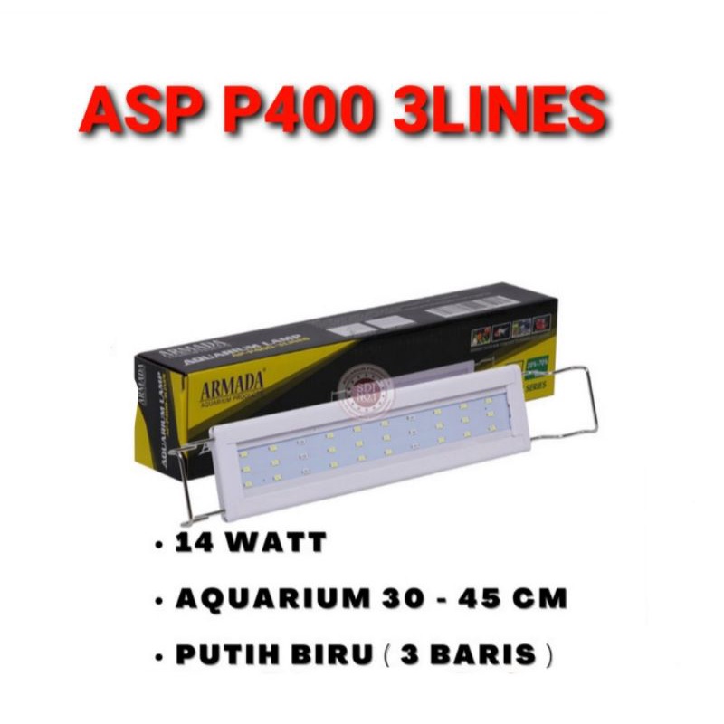 lampu led aquarium lampu duduk armada p400 3lines led 3baris