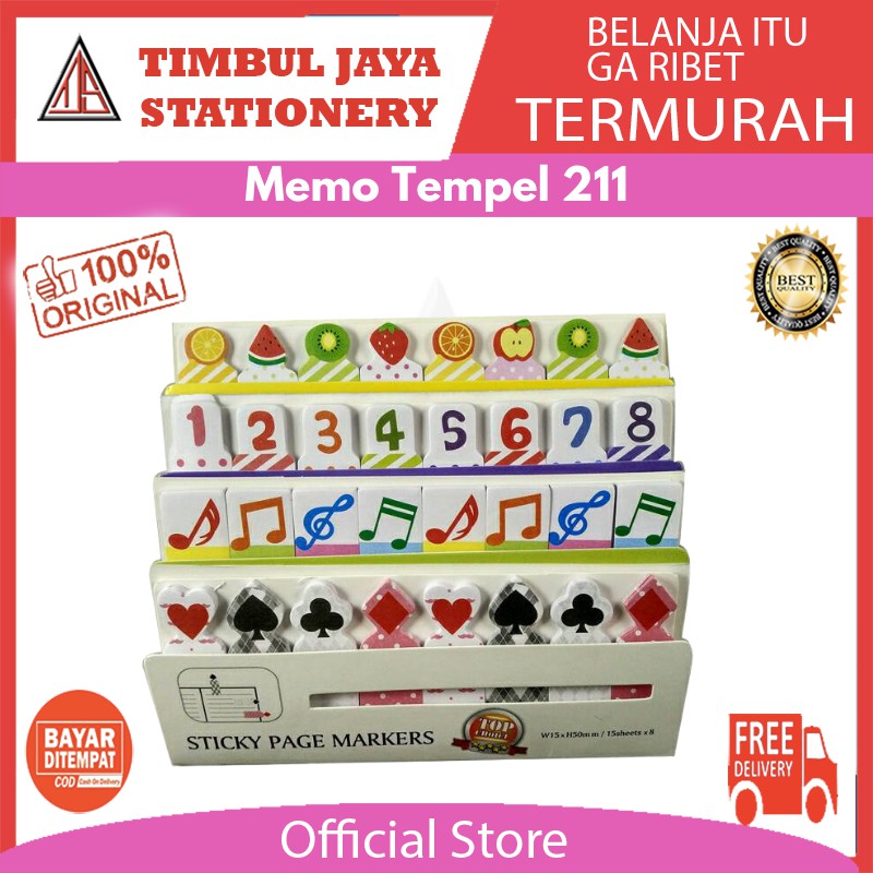 

Memo tempel stick notes catatan tempel note tempel fancy melody fruit number joker 211