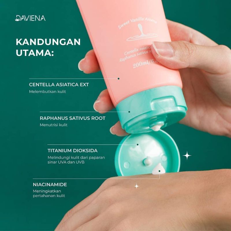 Daviena skincare body lotion|pemutih badan| mencerahkan kulit|daviena|davina