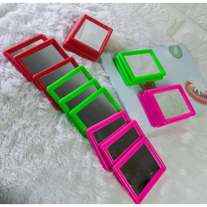 KACA KOTAK KECIL/ CERMIN KOTAK KECIL/ KACA SAKU MINI PER PCS WARNA RANDOM