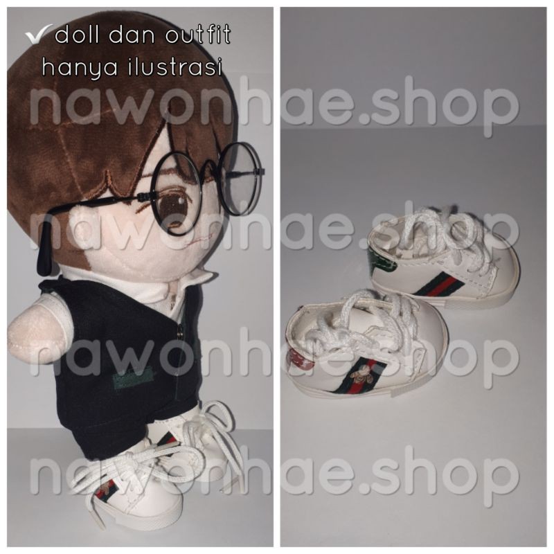 Kpop Korean Doll Boneka 20cm Shoes Sepatu Gucci Bee White Putih BTS Blackpink EXO SJ NCT