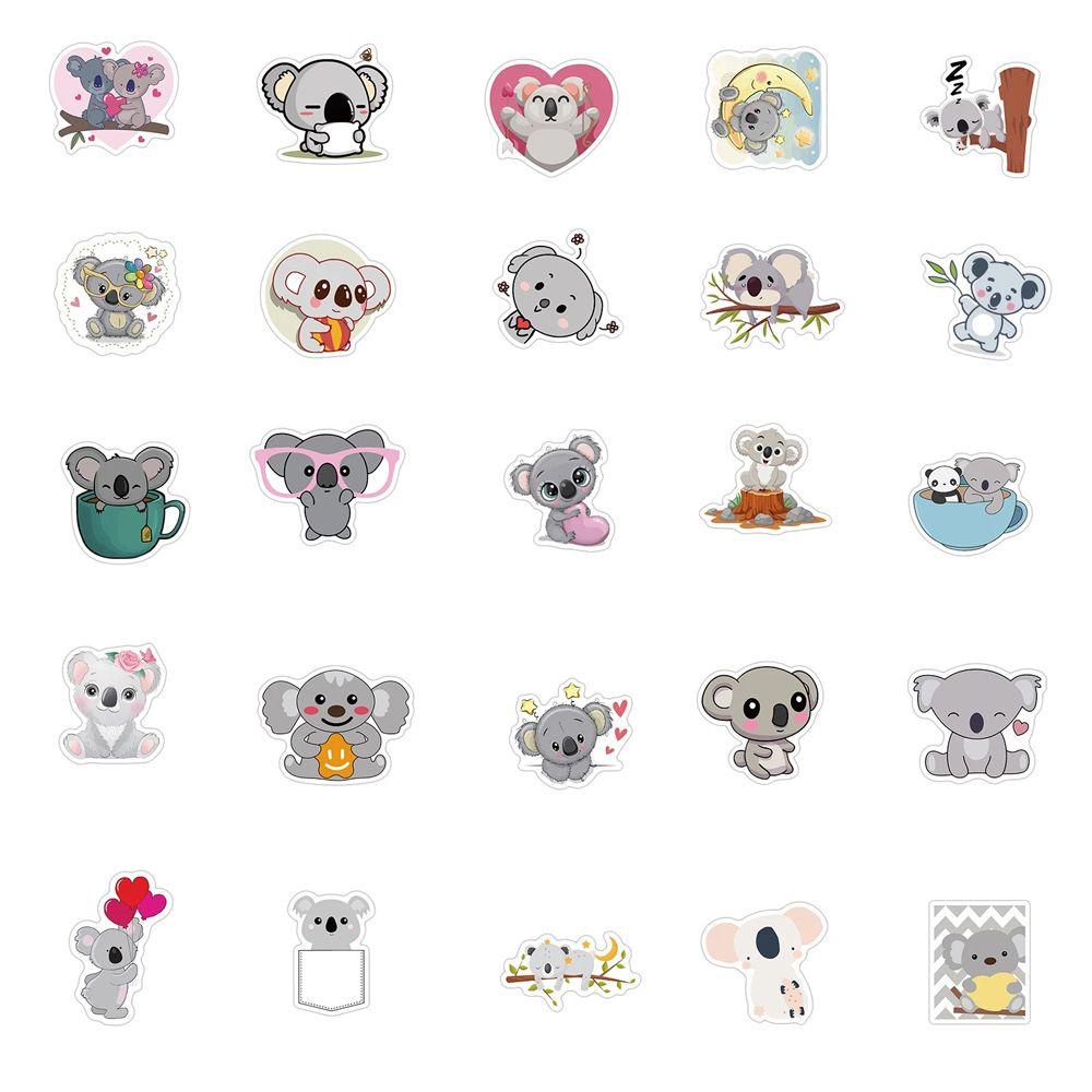 Lanfy Cute Koala Sticker Decals Kawaii Hewan Stiker Dekorasi Koper Skateboard Ponsel DIY Scrapbooking