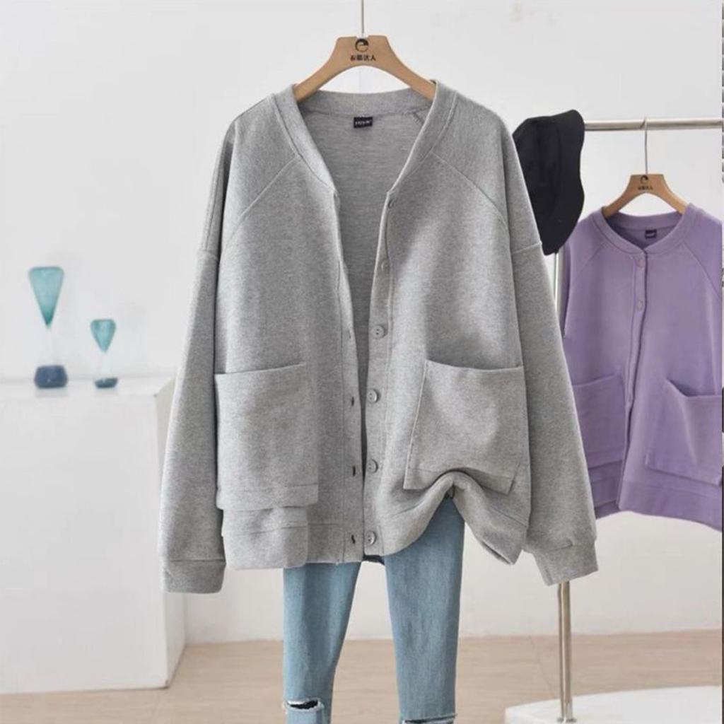 KOREAN STYLE WOMEN LADIES - BOHO SWEATER - SWEATER WANITA OVERSIZE POLOS BAHAN FLEECE TEBAL