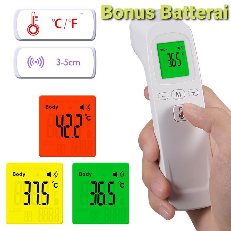 Termometer Dahi Digital Infrared Non-Contact Presisi Tinggi Dengan Alarm