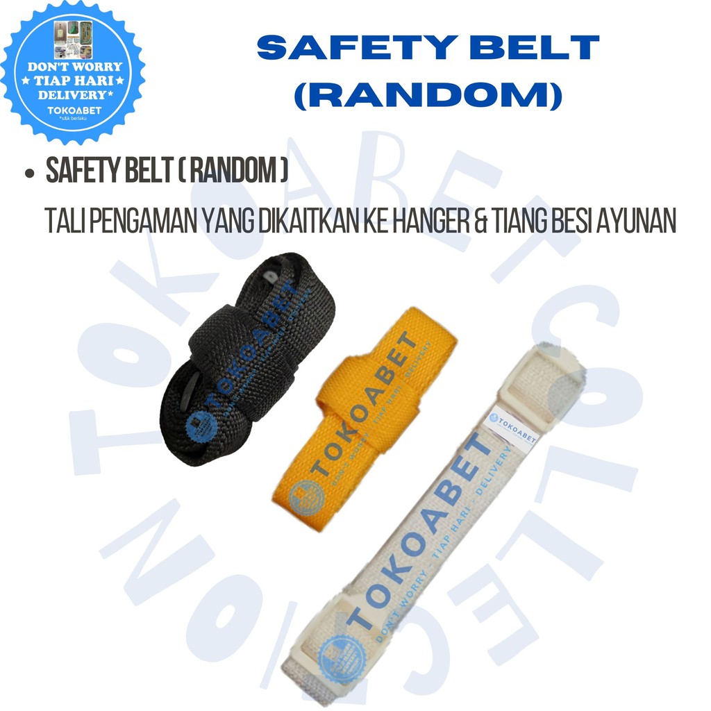 Ayunan Bayi PAKET MANUAL ORIENT Chrome Stainless Lengkap Tiang Hanger Segitiga Per Safety Belt Roda dengan Kain Kelambu Alas Kasur KARAKTER TOKOABET