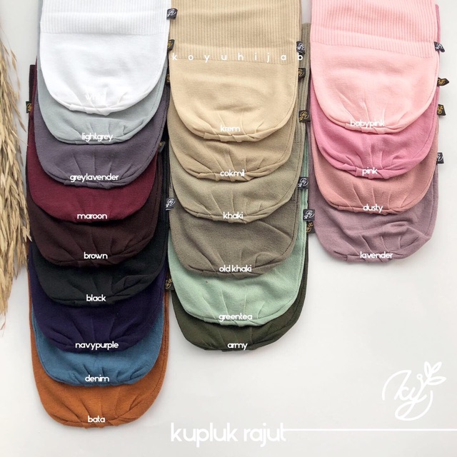 Koyu Hijab Iner Kupluk Rajut Premium