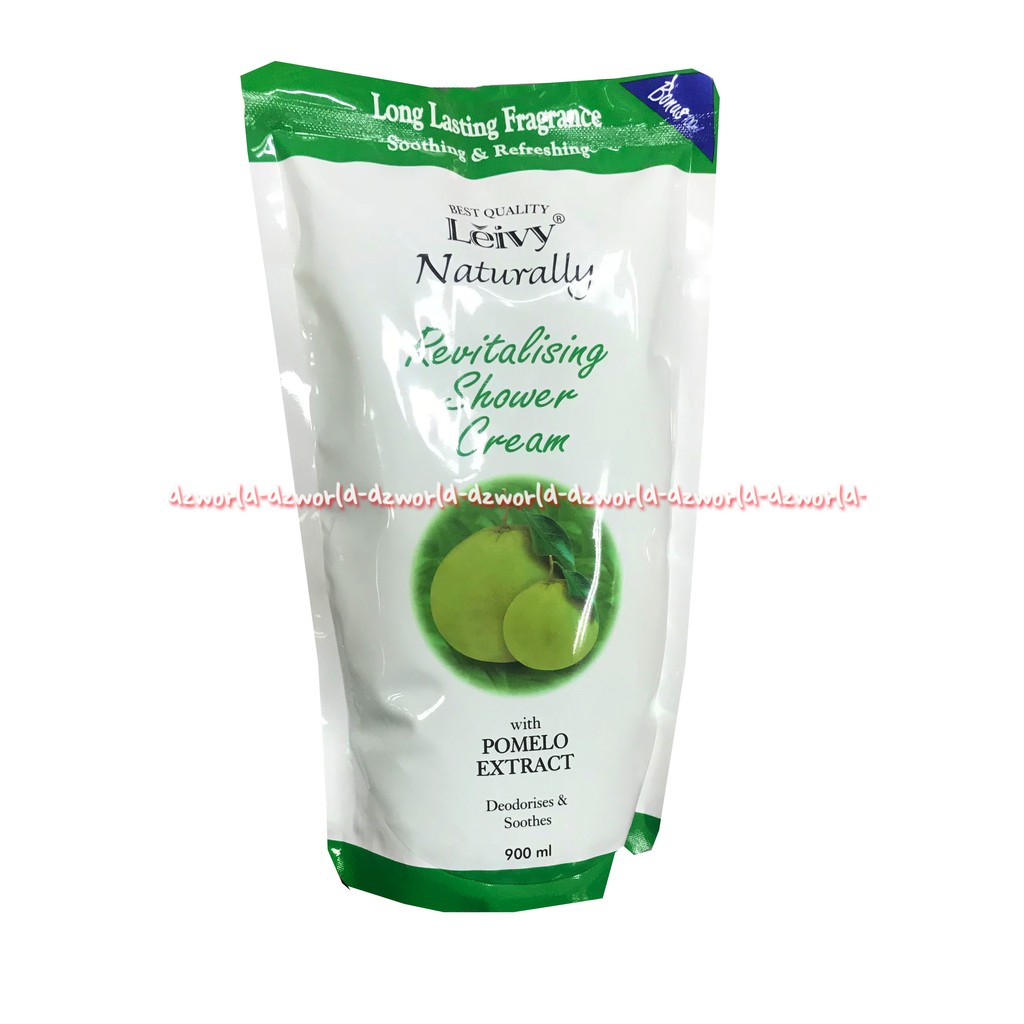 Leivy Naturally Revitalising Shower Cream Pomelo Extract 900ml merevitalisasi dan menyegarkan kulit