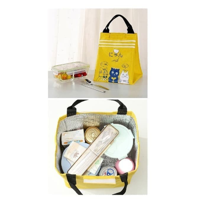 Japanese Cooler Bag Souvenir Lucu Kucing Cat Lover Insulated Karakter Tas Bekal