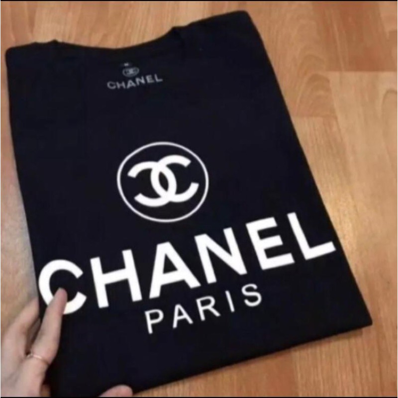 BAJU KAOS TSHIRT PRIA WANITA FASHION BRANDED CHANEL PARIS LOGO
