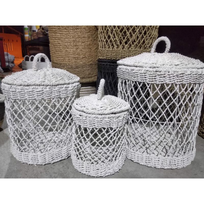 KERANJANG SALAK ANYAMAN | KERANJANG LAUNDRY ANYAMAN RANGKA BESI