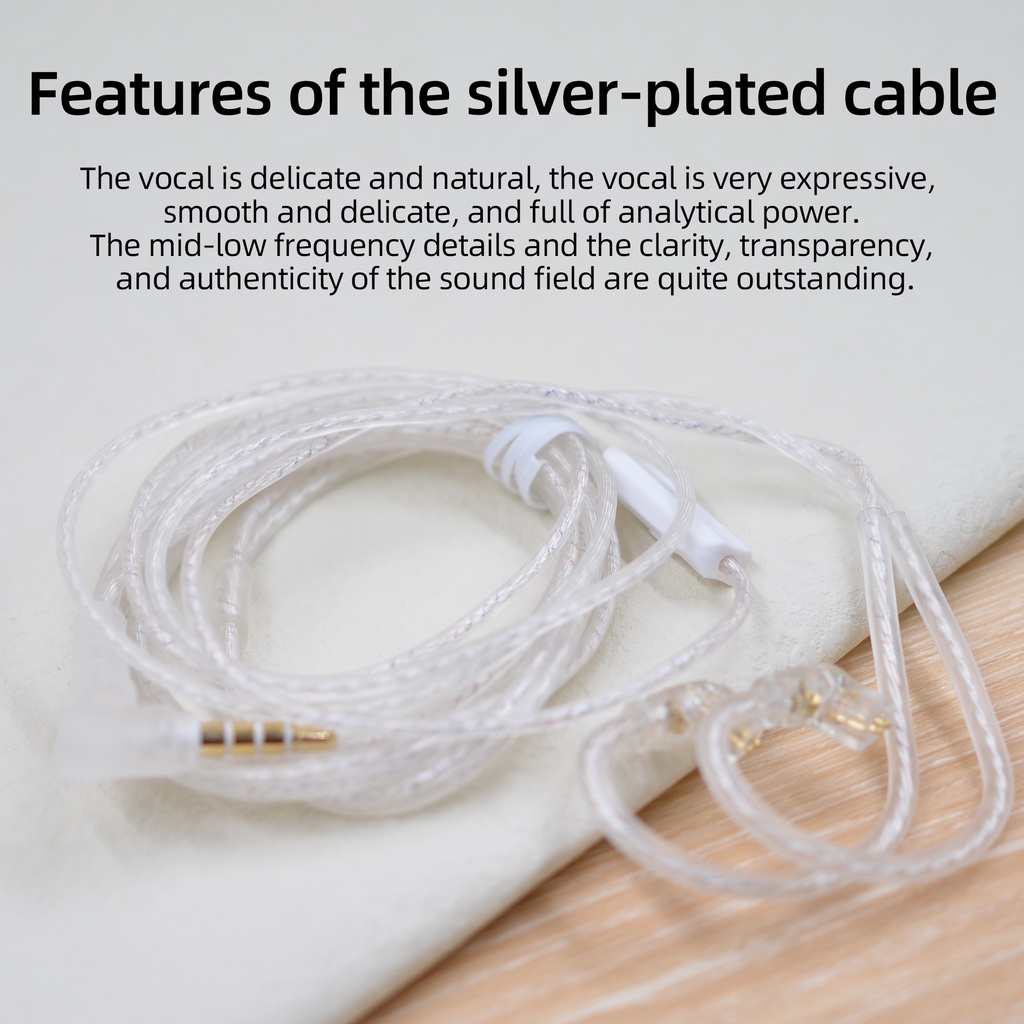 KZ High Purity Plated Flat Cable OFC upgrade line WITH MIC