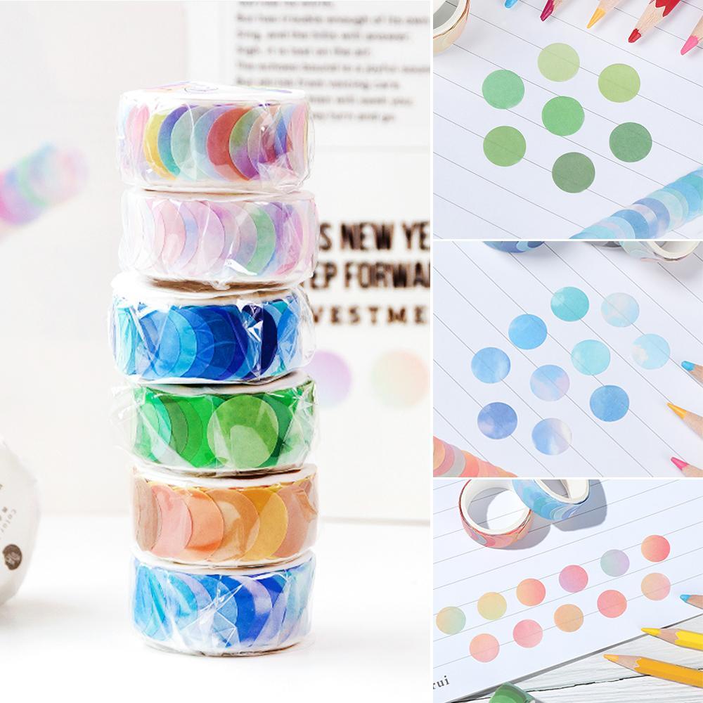 Nanas 100pcs /roll Colorful Dots Washi Tapes Dekoratif DIY Alat Tulis ng tape