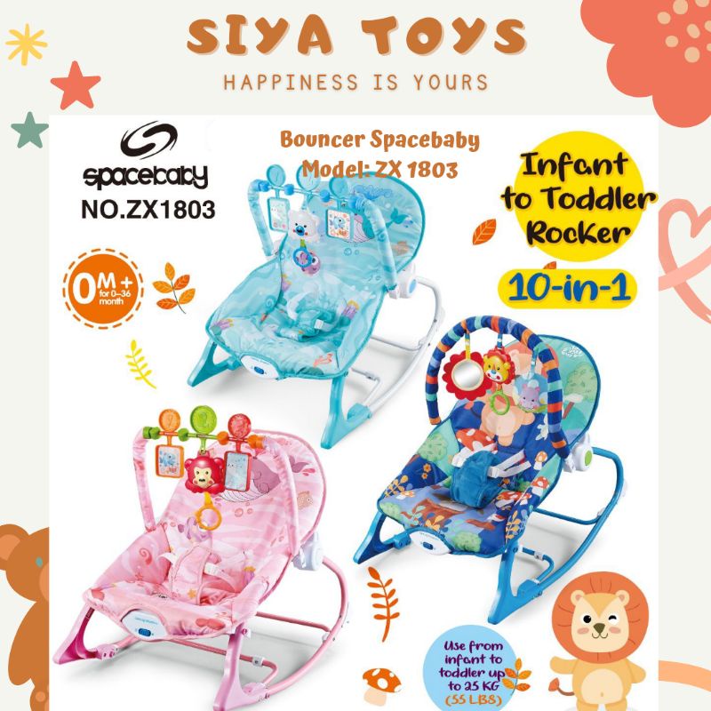 SIYA✨FREE BUBBLEWRAP Bouncer SpaceBaby Exotic 10 in 1 ZX 1803 SB 1803 New SB 8610 Rocker Mastela Prime 10in1 Kursi santai bayi dudukan bayi SB1803