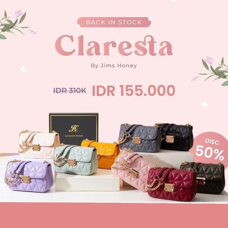 CLARESTA BAG TAS SLEMPANG TERBARU DARI JIMSHONEY