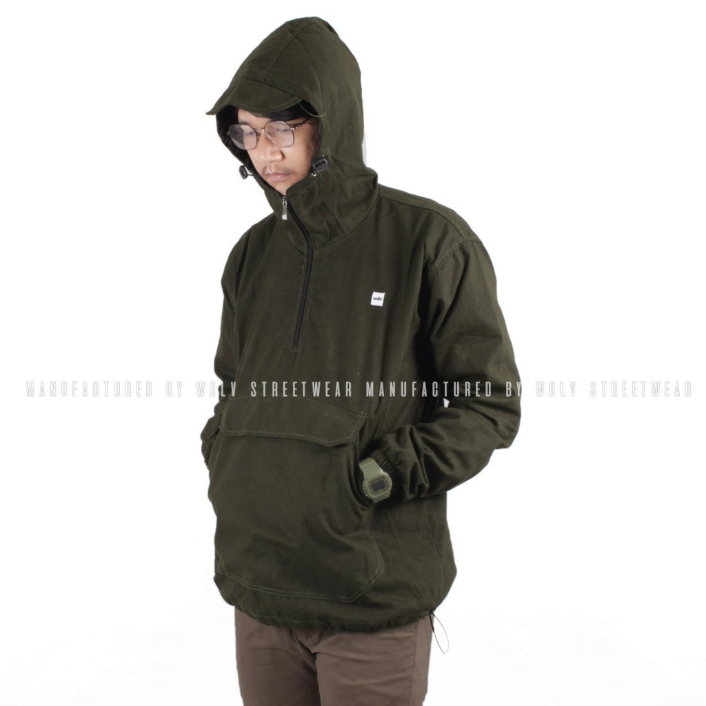 [ PALING BARU ] JAKET WINDBREAKER CANVAS PRIA / JAKET CAGOULE CANVAS / JAKET CANVAS ORIGINAL WOLV