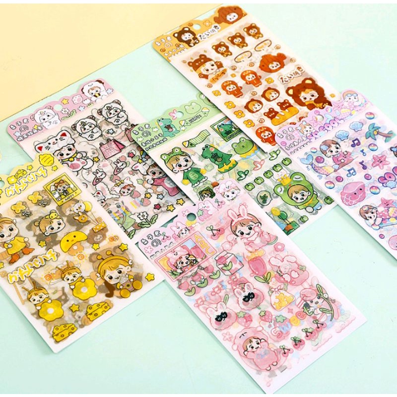 

4 lembar/pack Stiker lucu aesthetic