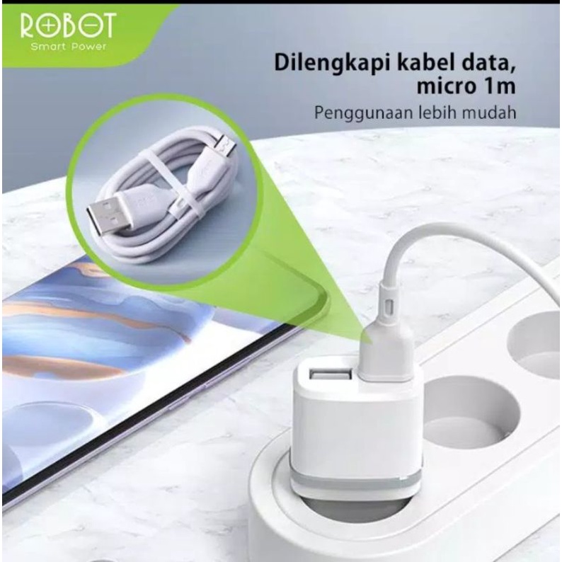 Charger Hp Robot RT-K9 Fast Charging Kabel Micro Original Casan Quick Charge - Garansi 1tahun