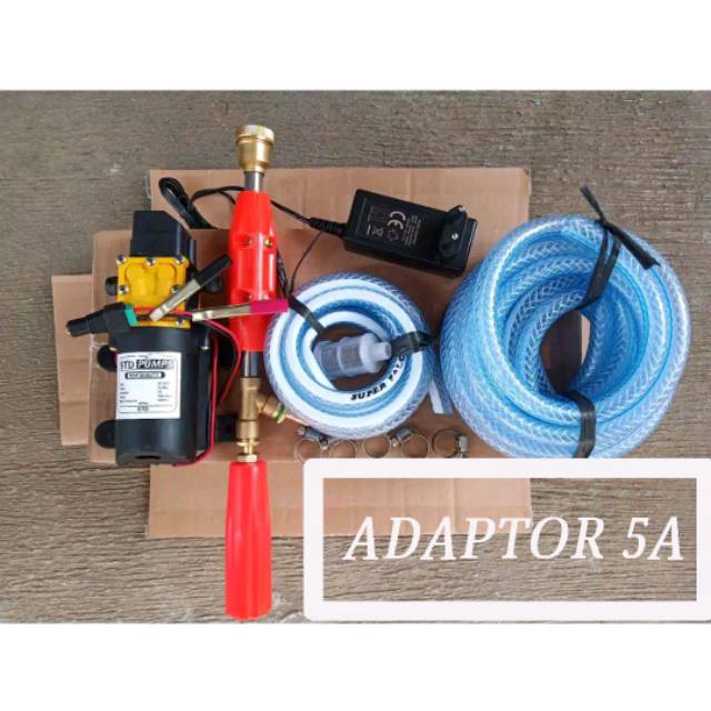 [160+5] Alat Cuci Motor Mobil DC set 160 Psi Adaptor 5A