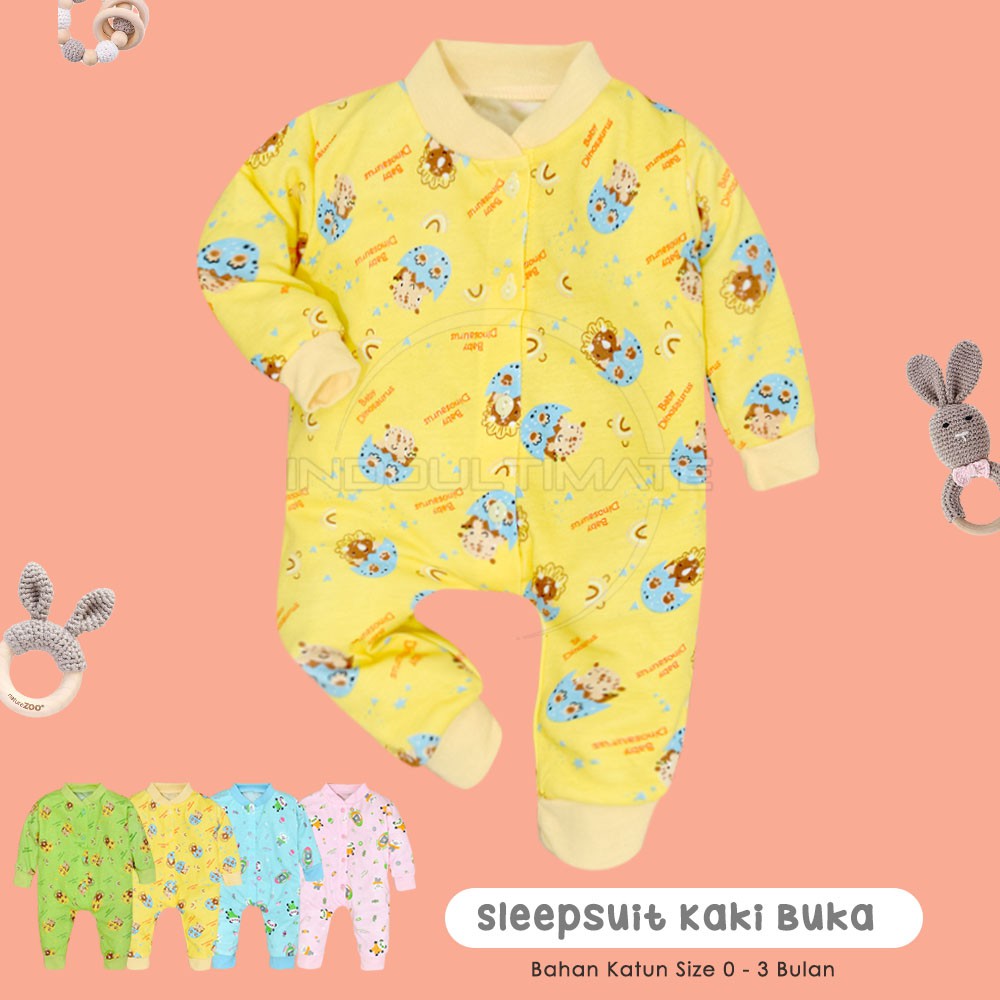 1 Pcs Jumper Bayi Kaki Terbuka Sleepsuit Kaki Buka 100% COTTON BC-031KK Jumper Bayi Jumpsuit Jumsuit Panjang Bayi Baju 0-3 Bulan Baju Tidur Bayi Anak Piyama Bayi Setelan Baju Bayi Lengan Panjang Laki-Laki Perempuan